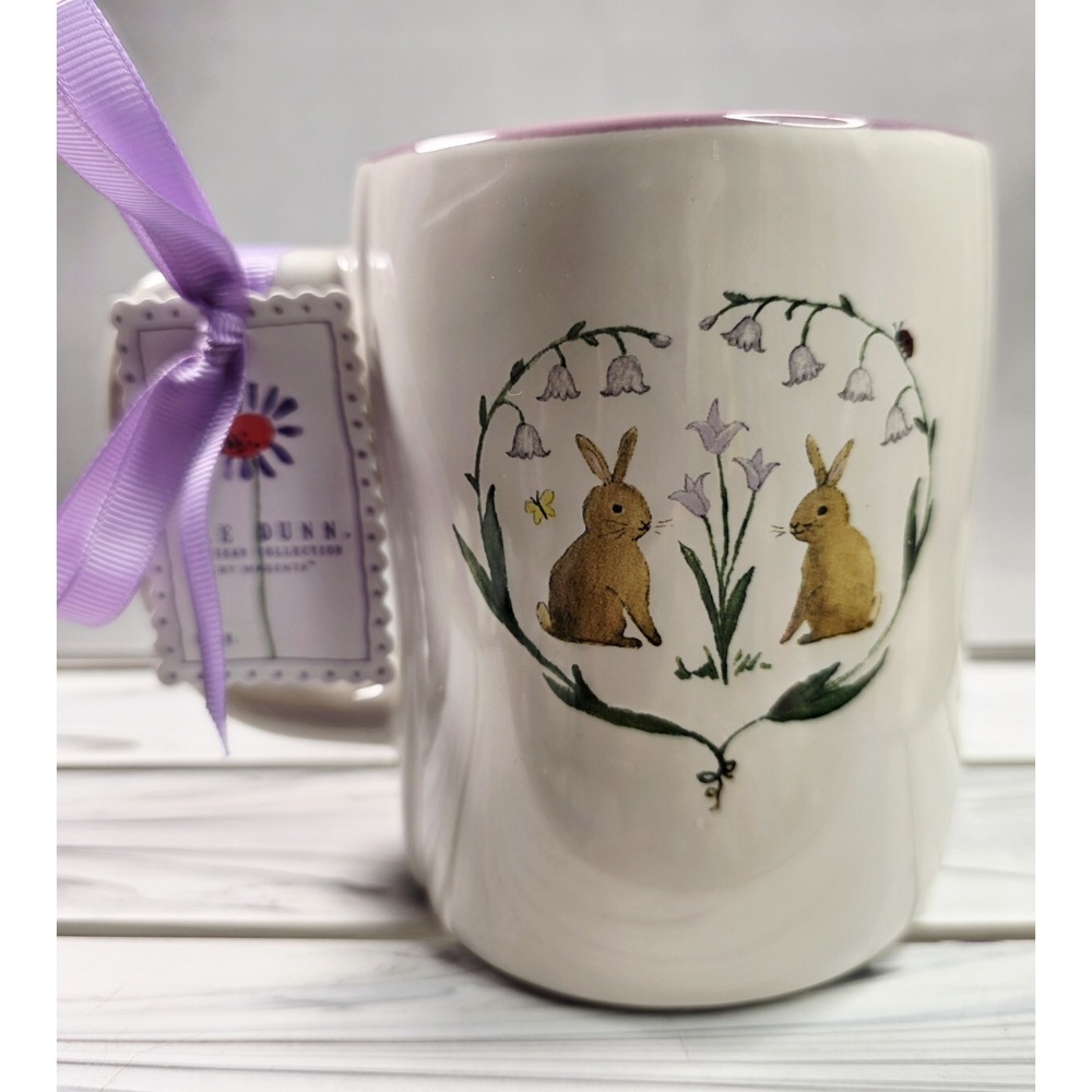 NWT Rae Dunn "spring is in the air" Mug With Butterflies And Bunnies On Back